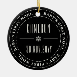 Classic Circle Siegel Baby First Weihnachten Foto Keramik Ornament