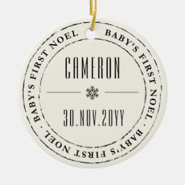 Classic Circle Siegel Baby First Weihnachten Foto Keramik Ornament