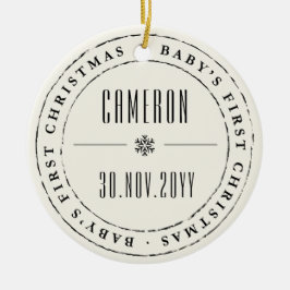 Classic Circle Siegel Baby's First Christmas Keramik Ornament