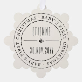 Classic Circle Siegel Baby's First Christmas Ornament Karte