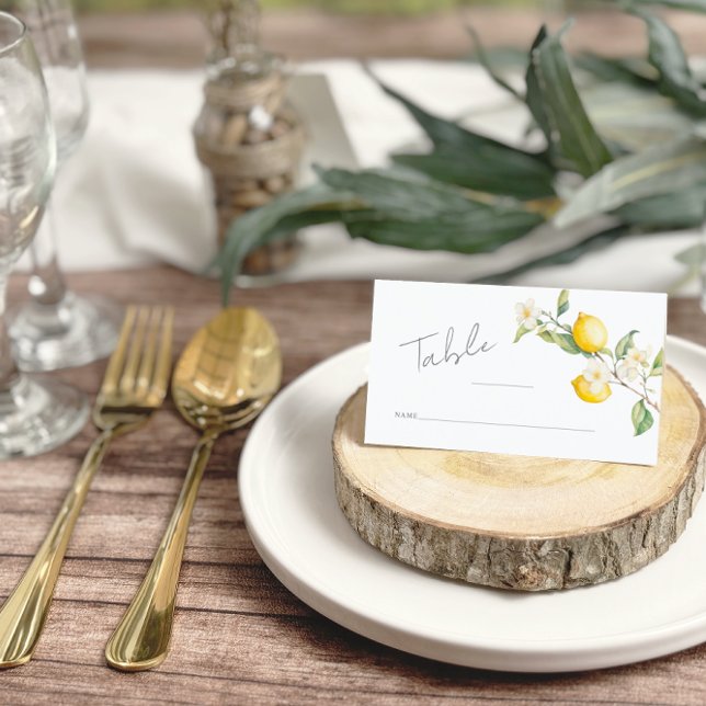 Classic Citrus Lemon Summer Tischnummer Platzkarte (Von Creator hochgeladen)