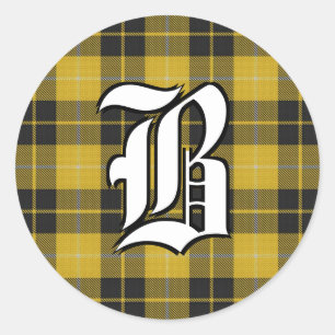 Classic Clan Barclay Tartan Monogram Runder Aufkleber