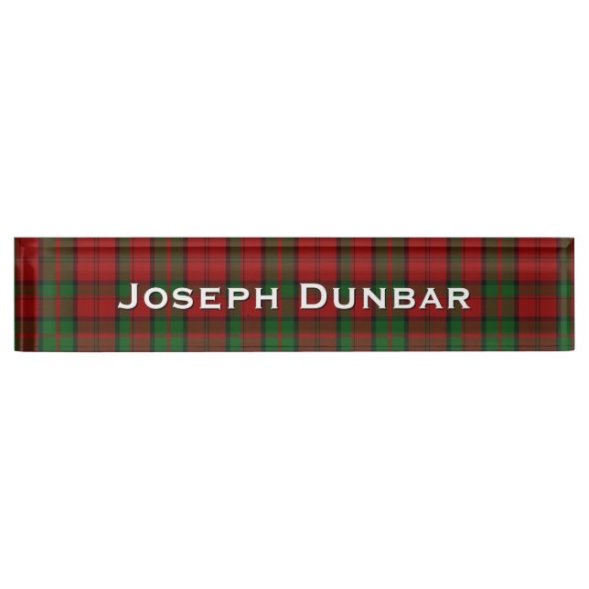 Classic Clan Dunbar Custom Desk Namplate Namensplakette (Vorderseite)