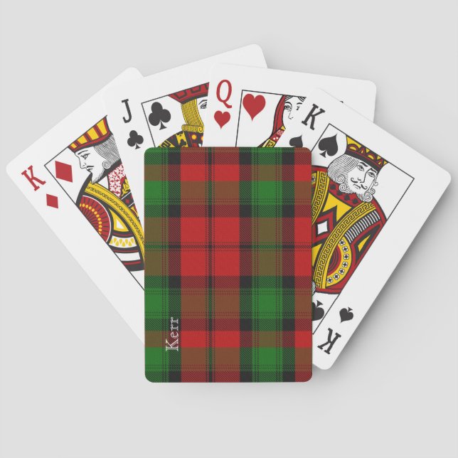 Classic Clan Kerr Tartan Karierte Spielkarten (Rückseite)
