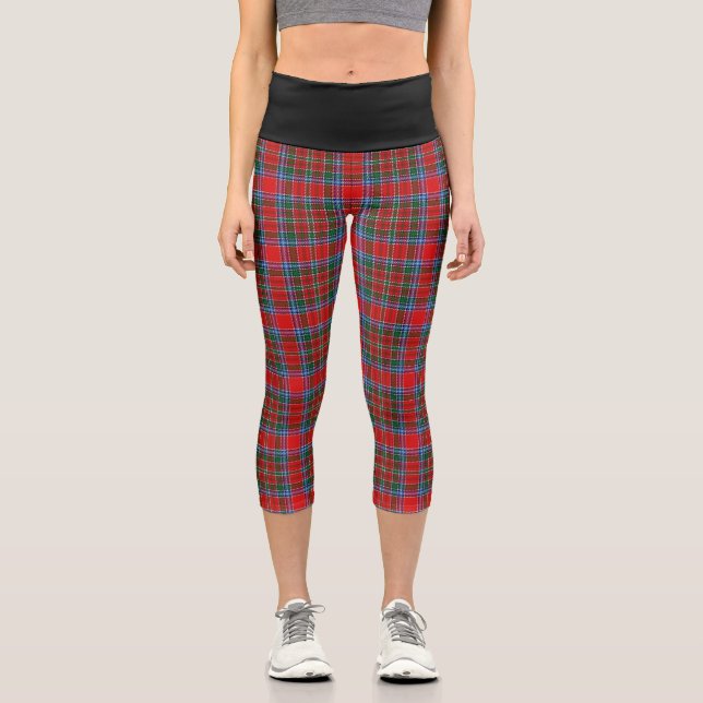 Classic Clan MacBean MacBain Tartan Kariert Capri Leggings (Vorderseite)