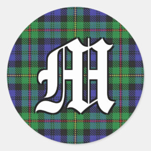Classic Clan MacEwen Tartan Monogram Runder Aufkleber