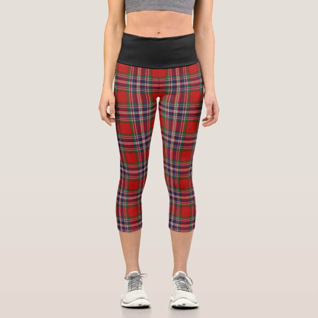 Classic Clan MacFarlane Tartan Kariert Capri Leggings (Vorderseite)