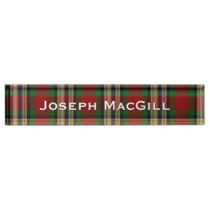 Classic Clan MacGill Custom Desk Namplate Namensplakette