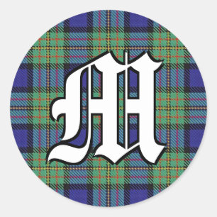 Classic Clan MacLaren Tartan Monogram Runder Aufkleber
