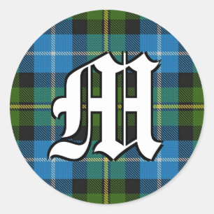 Classic Clan MacNeil Tartan Monogram Runder Aufkleber
