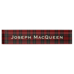 Classic Clan MacQueen Custom Desk Namplate Namensplakette