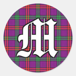Classic Clan Montgomery Tartan Monogram Runder Aufkleber
