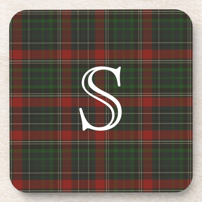 Classic Clan Stuart Kariert Monogram Untersetzer (Vorderseite)