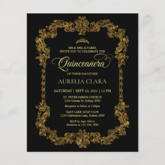 Classic Classic Black Gold Quinceanera