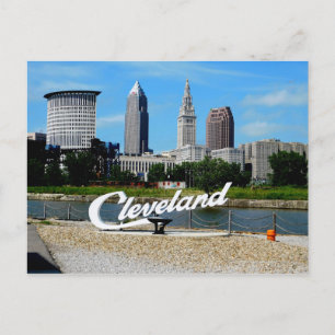 Classic Cleveland River Skyline Postkarte