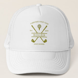 Classic Club Name Olive Green Golf Hat Truckerkappe
