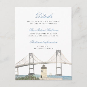 Classic Coastal Wedding Details Card - Newport, RI Begleitkarte