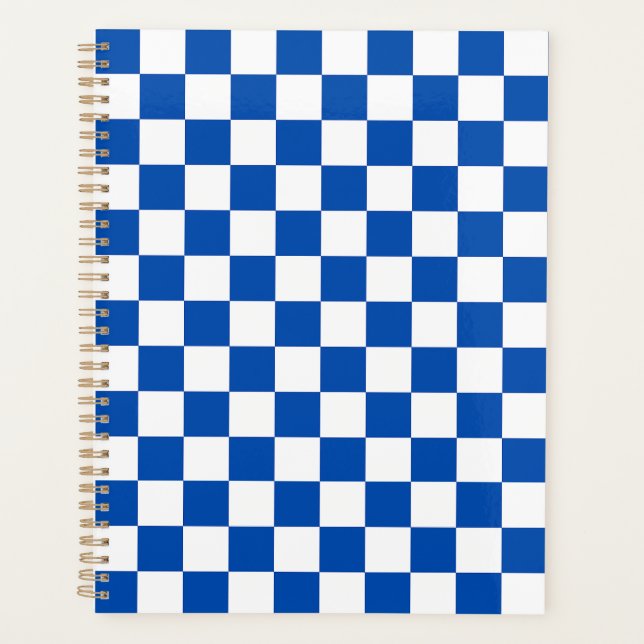 Classic cobalt blue checkerboard planer (Vorderseite)