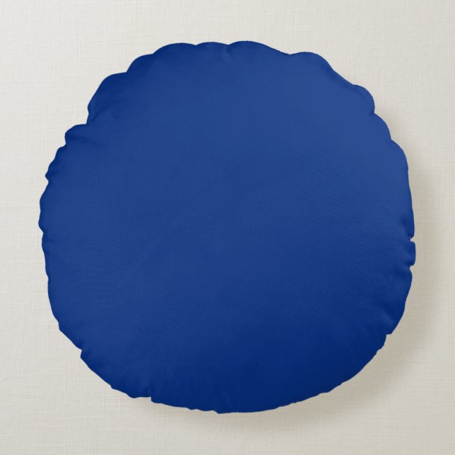 Classic Cobalt Blue Throw Pillow Rundes Kissen (Vorderseite)