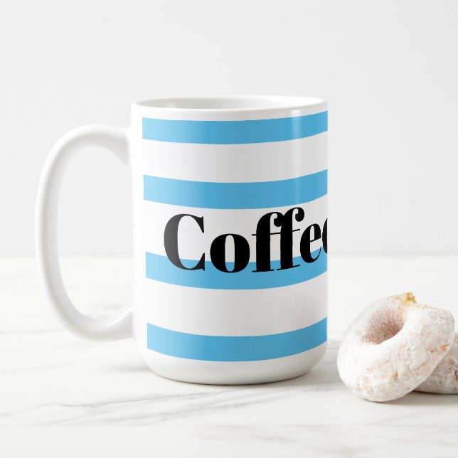 Classic Coffee Tasse - Blue Hoops (Mit Donut)