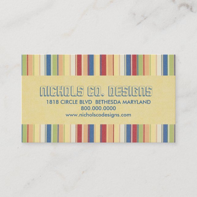 Classic Colorful Stripes Business Cards Visitenkarte (Vorderseite)