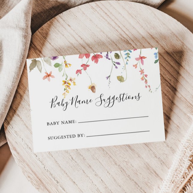 Classic Colorful Wild Baby Name Suggestions Card (Von Creator hochgeladen)