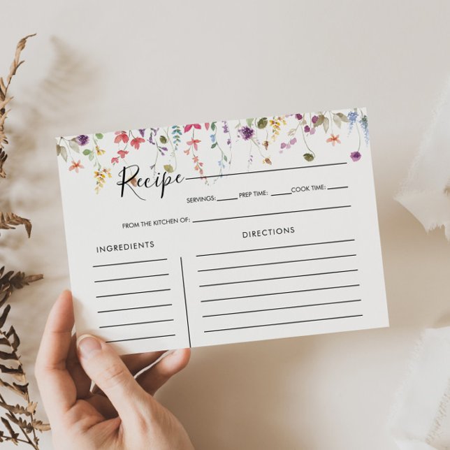 Classic Colorful Wild Brautparty Rezept Card (Von Creator hochgeladen)