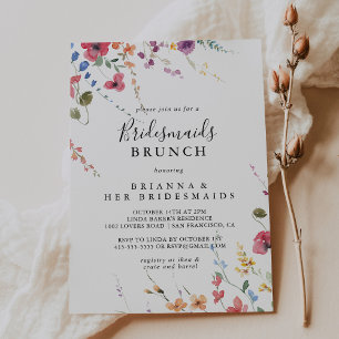 Classic Colorful Wild Bridesmaids Brunch Dusche Einladung