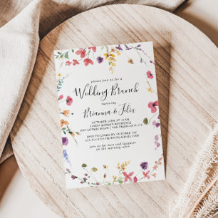 Classic Colorful Wild Floral Wedding Brunch Einladung