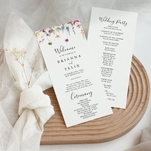 Classic Colorful Wild Floral Wedding Program Programm