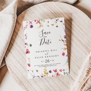 Classic Colorful Wild Floral Wedding Save The Date