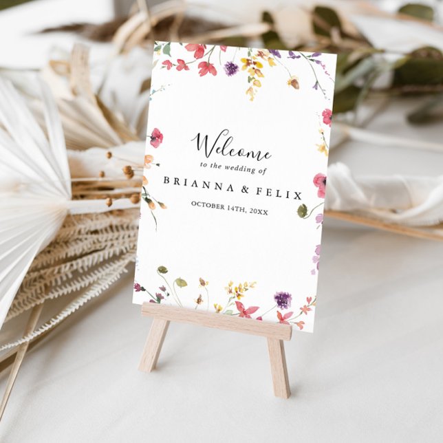 Classic Colorful Wild Floral Wedding Willkommensze Poster (Von Creator hochgeladen)