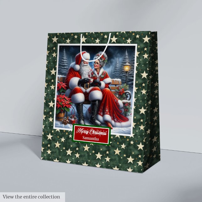 Classic Coolste Mrs. Claus Weihnachten Mittlere Geschenktüte (Classic Coolest Mrs Claus Christmas Holiday Gift Bag)