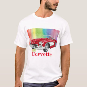 "Classic Corvette Convertible Watercolor Art T-Shirt