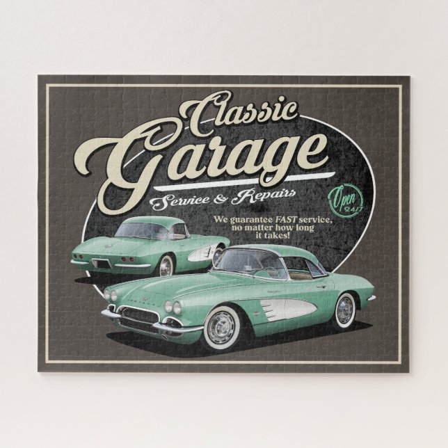 Classic Corvette Garage Puzzle (Horizontal)