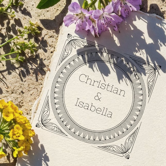 Classic Couple's Names Self-Inking Stamp Permastempel (Von Creator hochgeladen)