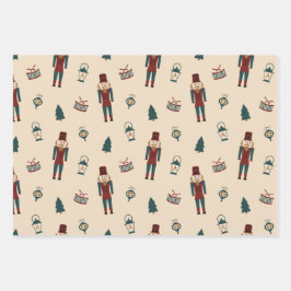 Classic Cream Red & Green Weihnachts-Süssen Geschenkpapier Set