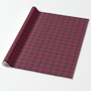 Classic Crimson und Navy Blue Tartan Kariertes Ges Geschenkpapier