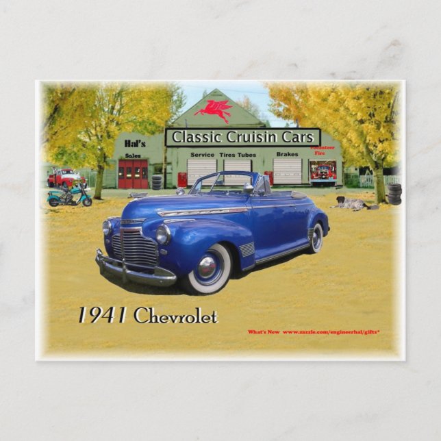 Classic Cruisin Cars 1941 Chevy Postkarte (Vorderseite)