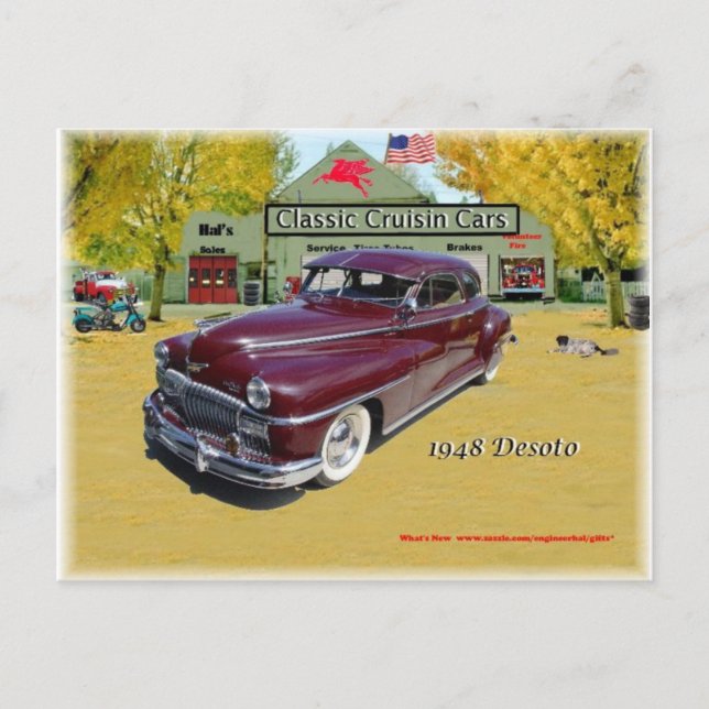 Classic Cruisin Cars 1948 Desoto Postkarte (Vorderseite)