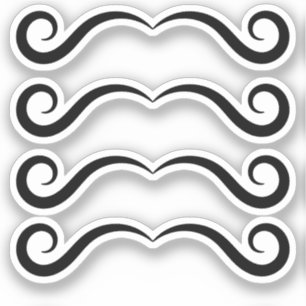 Classic Curling Mustache Little Man Aufkleber