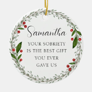 Classic Custom Sobriety Meilenstein Sober Weihnach Keramik Ornament