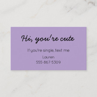 Classic Cutie - Dating "Call Me" Card Telefonnummerkarte