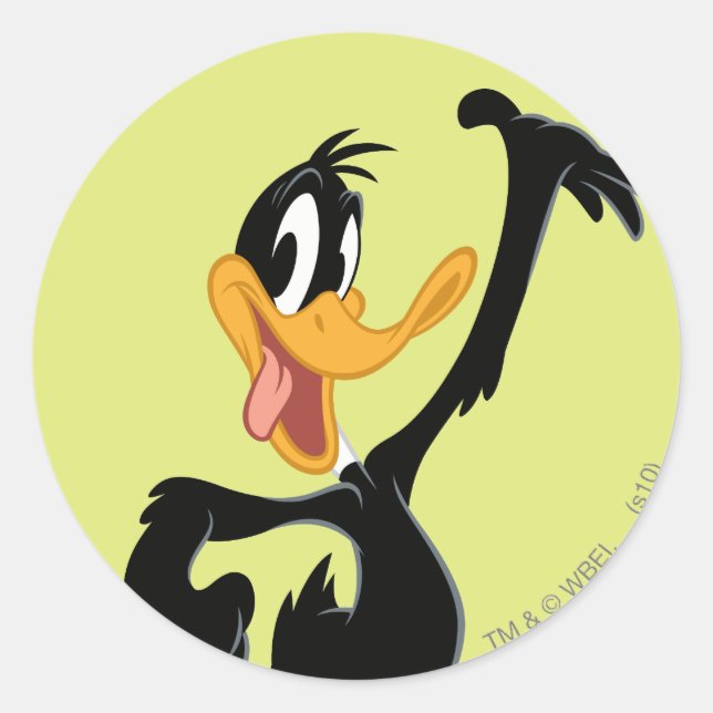 Classic DAFFY DUCK™ Runder Aufkleber (Vorderseite)