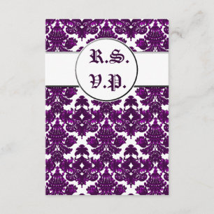 Classic Damask Lila (Hochzeit) RSVP Karte