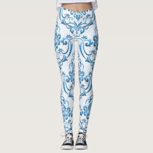 Classic Damask: Luxuriöser Nahtloser Hintergrund Leggings