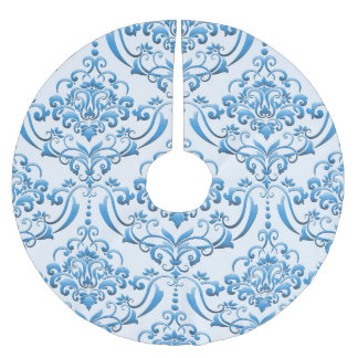 Classic Damask: Luxuriöser Nahtloser Hintergrund Polyester Weihnachtsbaumdecke