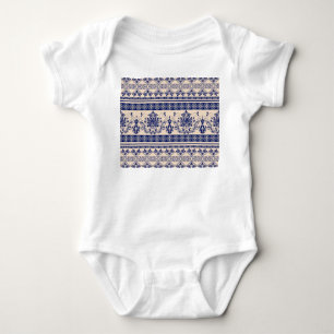 Classic Damask: Nahtlose Ornamentik. Baby Strampler