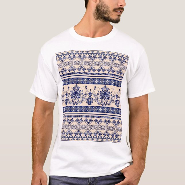 Classic Damask: Nahtlose Ornamentik. T-Shirt (Vorderseite)