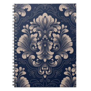 Classic Damask Nahtlose Viktorianische Textur Notizblock